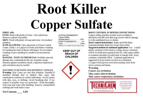 COPPER SULFATE – Technichem Corporation