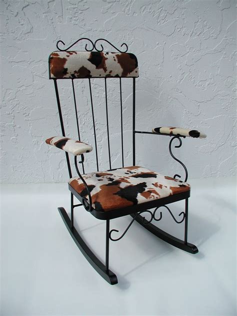 Brown Cow Print Rocking Chair Farmhouse Rocking Chair Black - Etsy ...