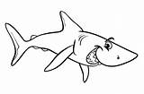 Strong Shark Cartoon Coloring Pages sketch template