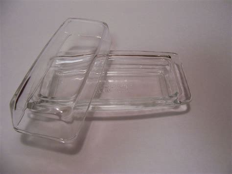 Pyrex clear glass butter dish with lid by ChondashersApparel