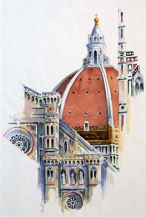 360. Duomo, Florence. | Florence art, Watercolor architecture, Architecture art