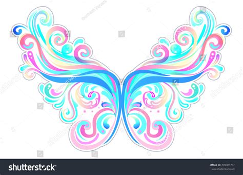 Pair Magical Fairy Wings Handdrawn Vector Stock Vector (Royalty Free ...