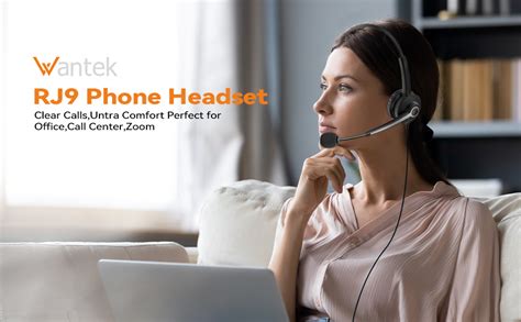 Amazon.com: Wantek Phone Headset,Office Headset,RJ9 Headset for Call Center,Compatible with ...