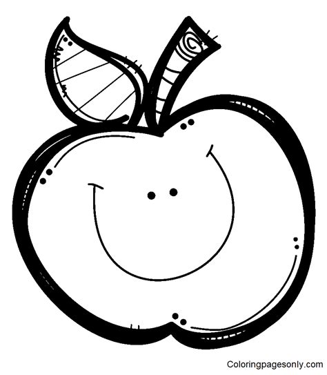 Cute Cartoon Apple Coloring Page Free Printable Coloring Pages | The Best Porn Website