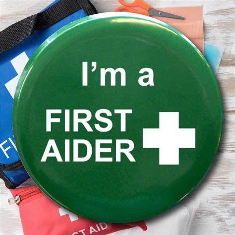 First Aider Button Badge - Buy Your No minimum Order 50mm Badge!