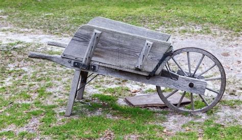 Antique Wooden Wheelbarrow