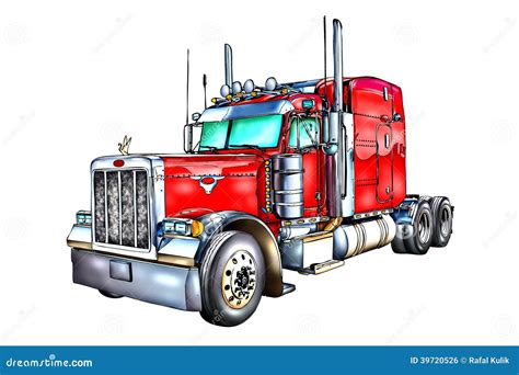 Red Truck Illustration Color Isolated Art Stock Illustration ...