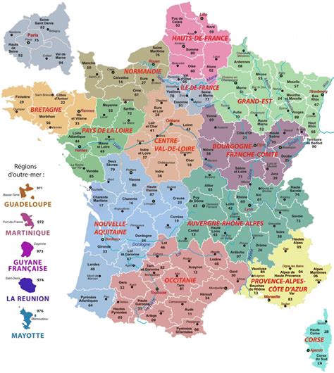 Political map of France - Political map of France with cities (Western Europe - Europe)