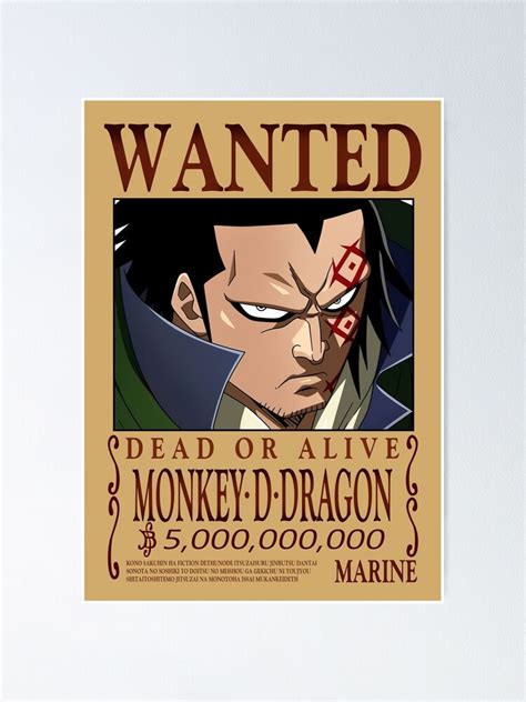 One Piece Wanted Posters - Monkey D. Dragon Wanted Wall Decor Vintage Poster | One Piece Store