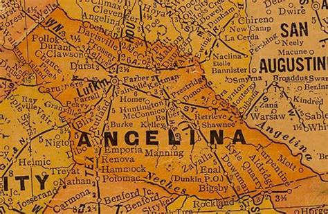 Angelina County, Texas, with vintage maps.