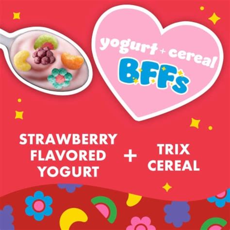 Yoplait Strawberry and Trix Cereal Low Fat Kids Yogurt Cup, 4.27 oz ...