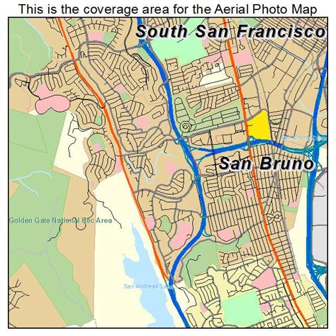 Aerial Photography Map of San Bruno, CA California