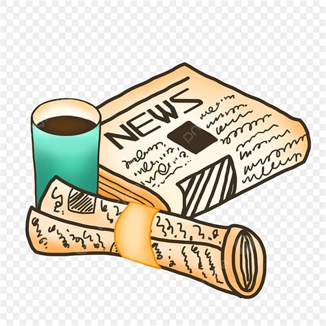 Gambar Kartun Koran Koran Ilustrasi Cangkir Kopi, Clipart Koran, Surat ...