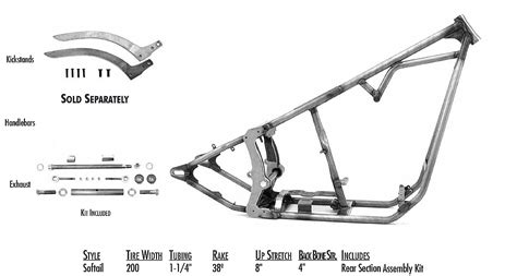 CUSTOM CHOPPER FRAMES SOFTAIL 200 TIRE - Custom Harley Motorcycle Parts ...