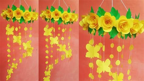 A4 Nirmana.biththi sarasili nirmana.paper flower wall decor.paper wall hanging.room decor.wall Craft