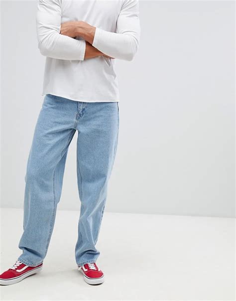 ASOS baggy Jeans In Vintage Light Wash in Blue for Men | Lyst