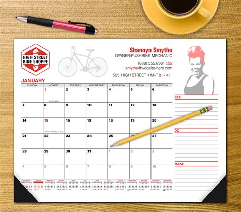 Custom Desk Pad Calendar 12-Month Full color imprint