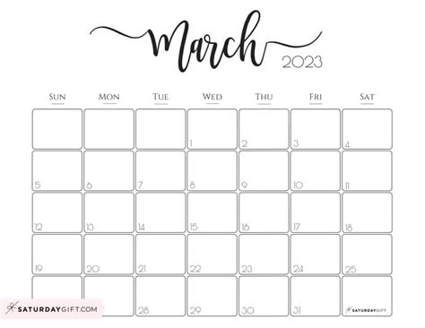 Cute March 2023 Calendar Printable - Get Calendar 2023 Update