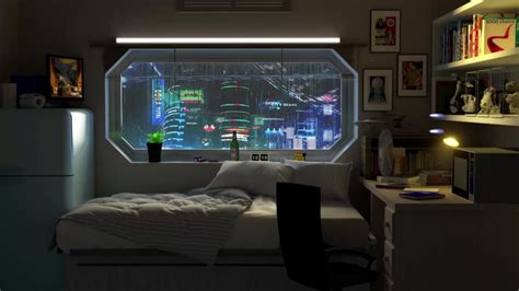 Futuristic Bedroom Live Wallpaper - WallpaperWaifu