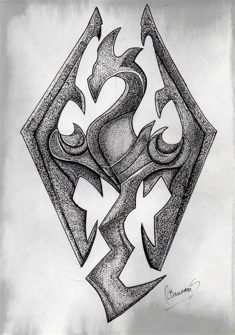 Skyrim Logo Drawing by XephBaumanis on DeviantArt