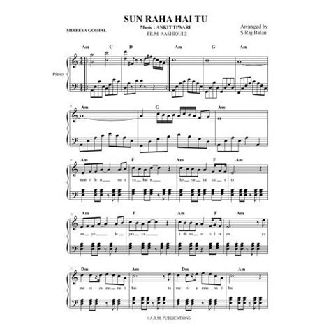 Sun Raha Hai Na Tu | Sheet music, Sheet music book, Piano sheet music