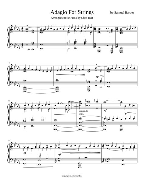 Adagio_For_Strings by Samuel Barber Sheet music for Piano (Solo) | Musescore.com