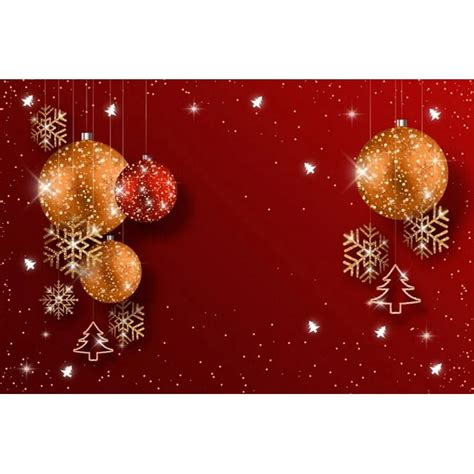 Red Christmas Photography Background Glitter Dot Tree Ball Baby Winter Birthday Portrait Custom ...