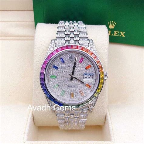 All Diamond Rainbow Watch – Jeweldio | Diamond watch, Rolex, Luxury ...