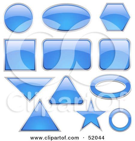 Royalty-Free (RF) Clipart Illustration of a Blank Blue Icon Button Shapes by dero #52044