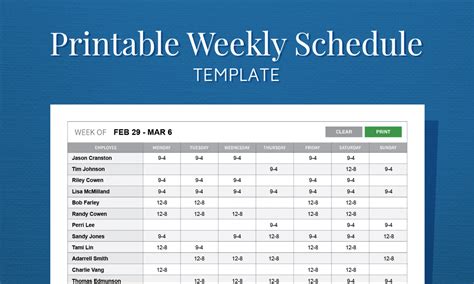 [FREE] Printable Weekly Work Schedule | When I Work | Schedule template ...