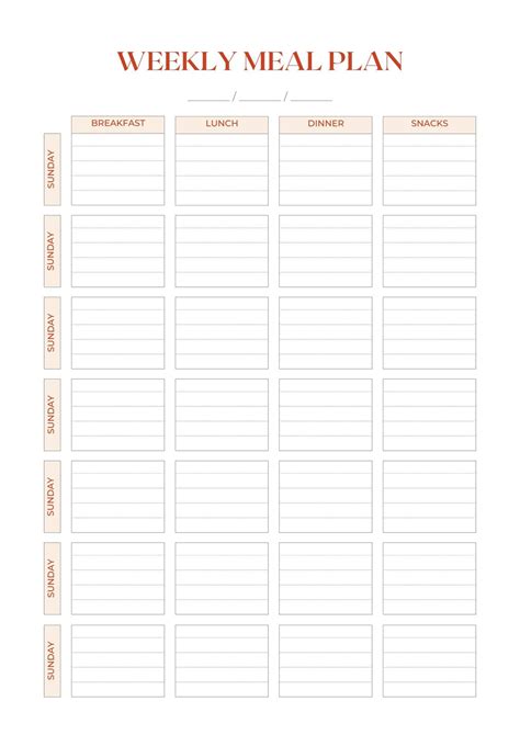 Menu Planner Template Excel