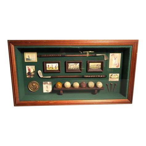 Miniature Golf Memorabilia Shadow Box With Vintage Golf Clubs and Balls ...