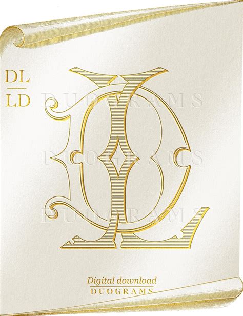 Wedding Monogram Logo Design DL LD Monogram Wreath SVG Digital Download ...