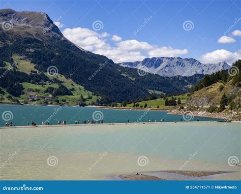 Resia Pass Lake and the Bell Tower Stock Image - Image of churchtower, alps: 254711571