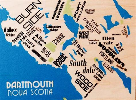 Dartmouth's neighbourhoods http://www.mervedinger.com | Retro map, Lake ...