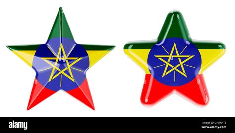 Stars with Ethiopian flag, 3D rendering isolated on white background Stock Photo - Alamy