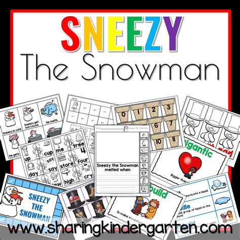 Sneezy the Snowman Printables and Activities - Sharing Kindergarten