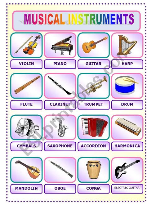 Worksheets On Musical Instruments