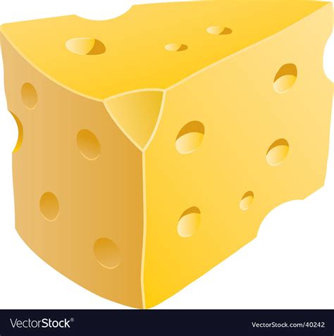 Cheese wedge Royalty Free Vector Image - VectorStock