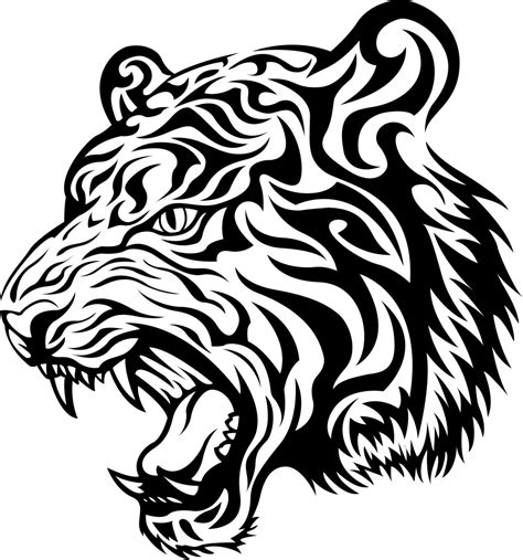 Tiger Vector - Tiger Free PNG Images (With images) | Tiger head tattoo, Tribal tiger, Tiger vector