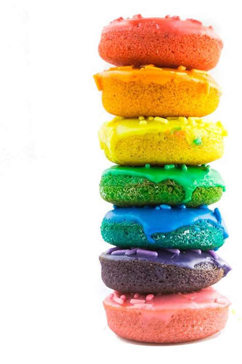 A Rainbow Colored Baked Donut Recipe | How to Make Rainbow Donuts