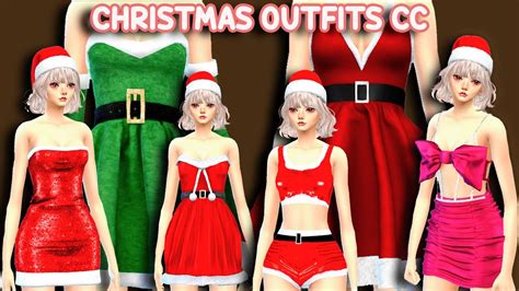 THE SIMS 4 - CHRISTMAS OUTFITS CC - เว็บดาวน์โหลด ชุดคริสมาสต์ - YouTube