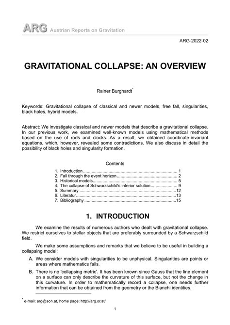 (PDF) Gravitational collapse: an overview