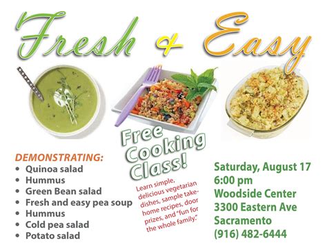 Fresh & Easy, Vegetarian Cooking Class • Woodside SDA Church