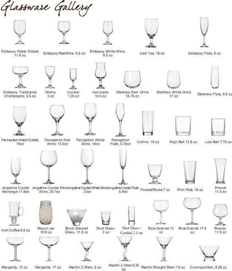 Types Of Beverage Glasses