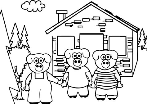 Cute Three Little Pigs Coloring Pages - Jambestlune