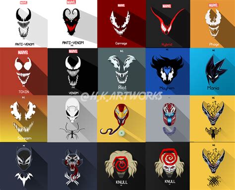 All Symbiotes Vector Arts by IG : @h.k.artworks - Marvel Marvel Comics Artwork, Marvel Superhero ...