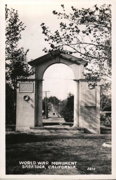 World War Monument Saratoga, CA Postcard