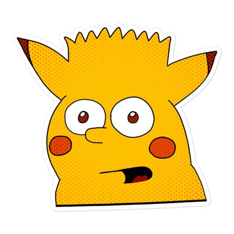 Shocked pikachu Bart Sticker Free Shipping Includes Free Bonus Sticker Parody Retro Meme Decal ...