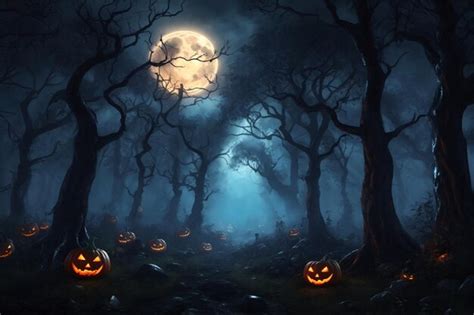 Premium AI Image | Halloween Spooky Forest Wallpaper Halloween ...